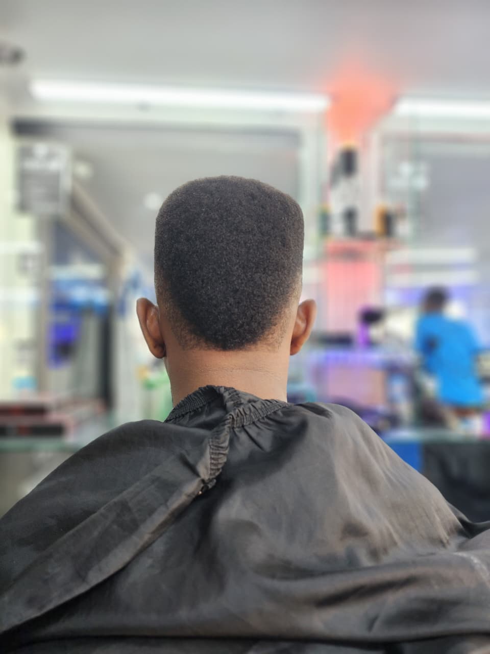 Clean haircut finish viewed from the back